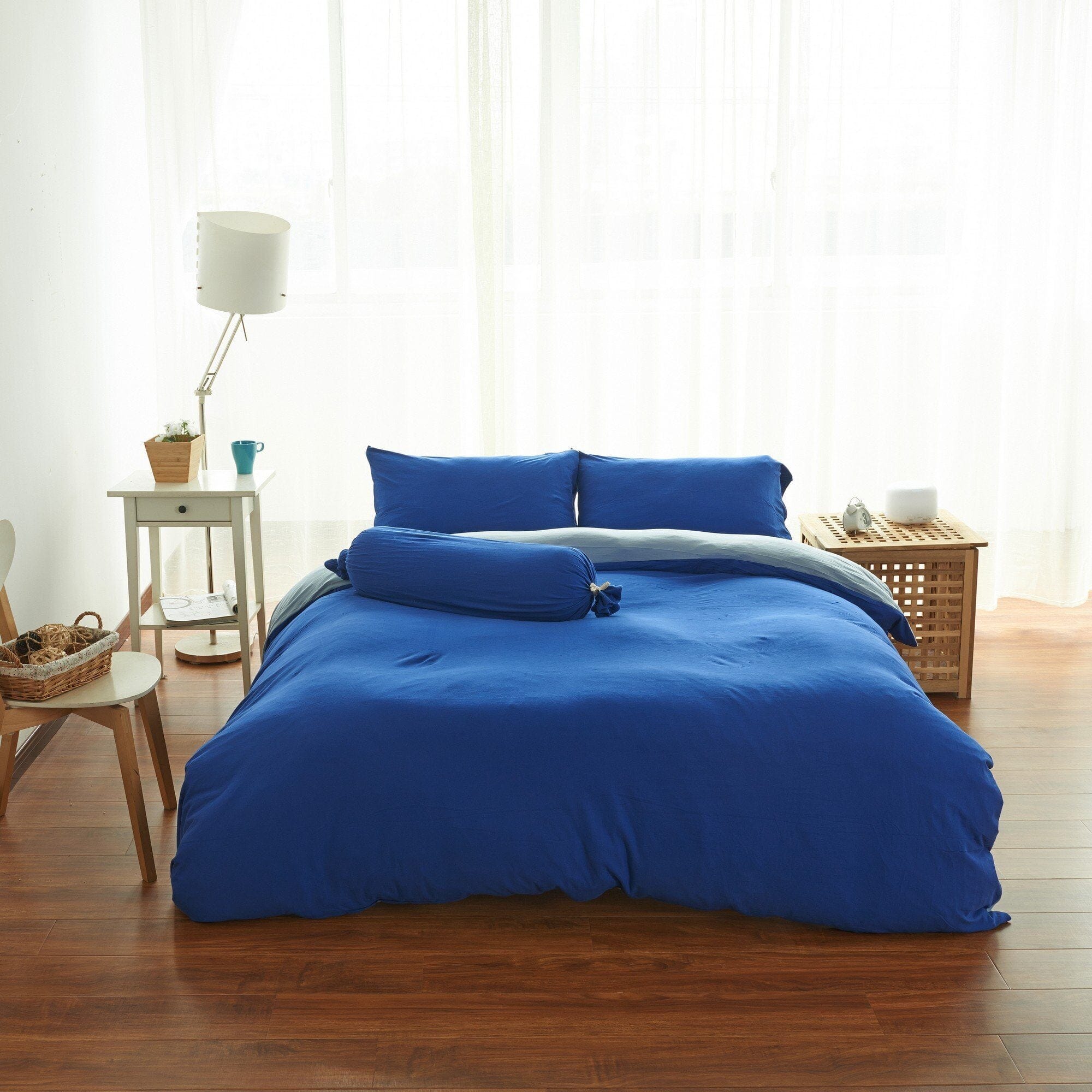 Cotton Pure™ Klein Blue Jersey Cotton Bundle Bed Set Bundle Bed Set Cotton Pure™