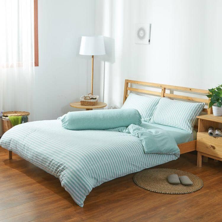 Cotton Pure™ Pale Green Stripe Jersey Cotton Bundle Bed Set Bundle Bed Set Cotton Pure™