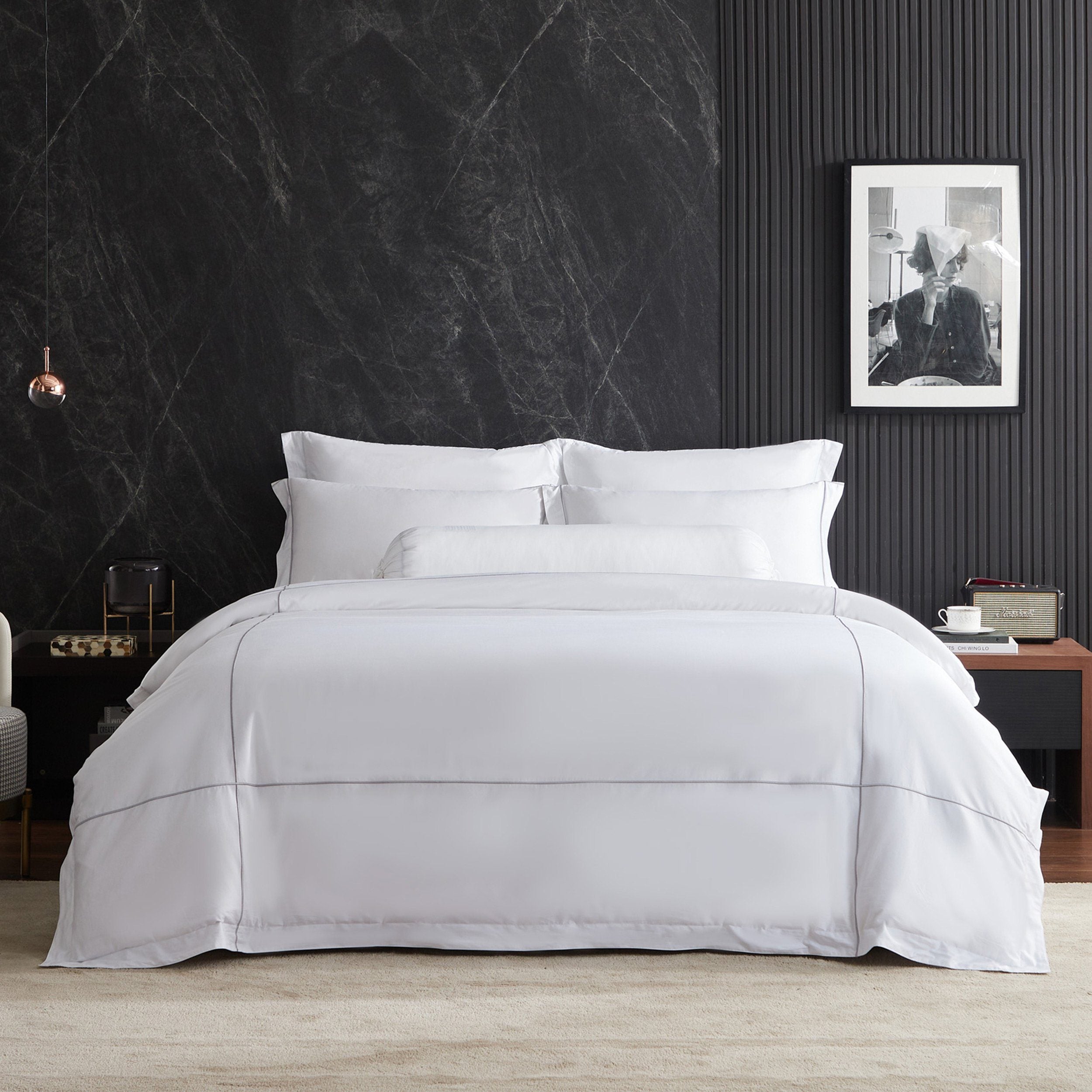 Hotelier Prestigio™ Alvar With Grey Cross Border Fitted Sheet Set - Affairs Living Pte. Ltd.