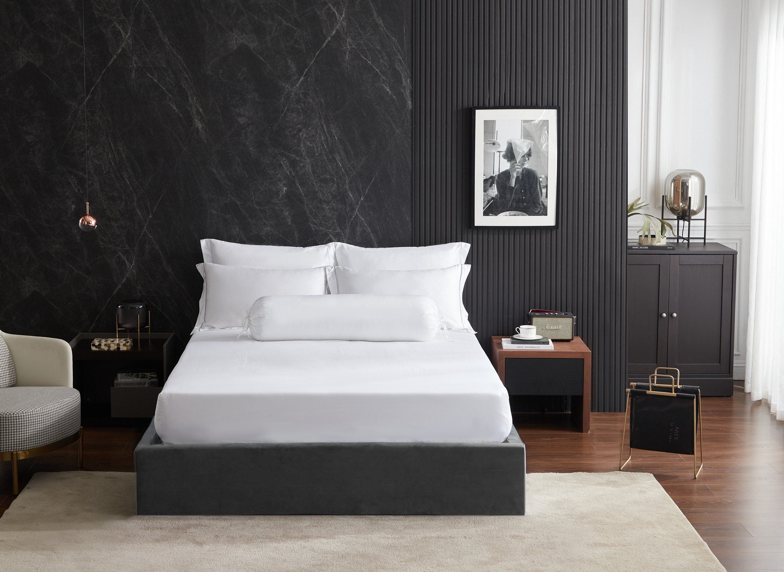 Hotelier Prestigio™ Alvar With Grey Cross Border Fitted Sheet Set - Affairs Living Pte. Ltd.