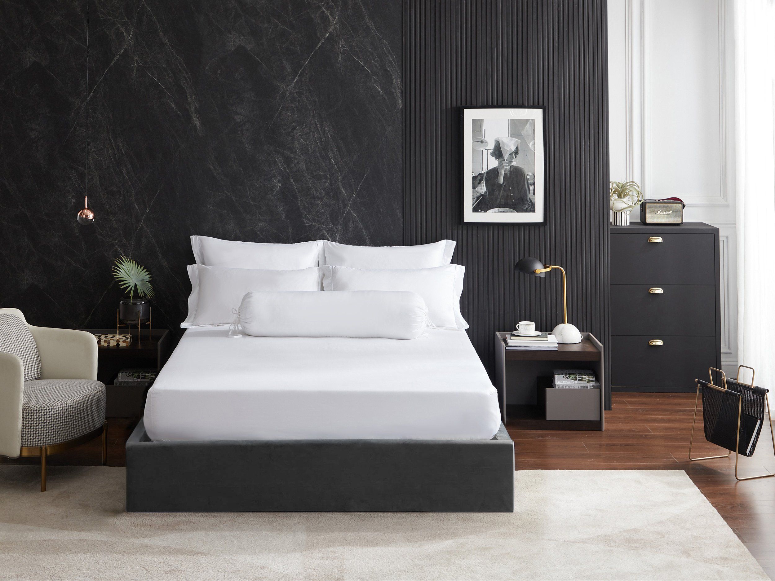 Hotelier Prestigio™ Alvar With White Cross Border Fitted Sheet Set - Affairs Living Pte. Ltd.