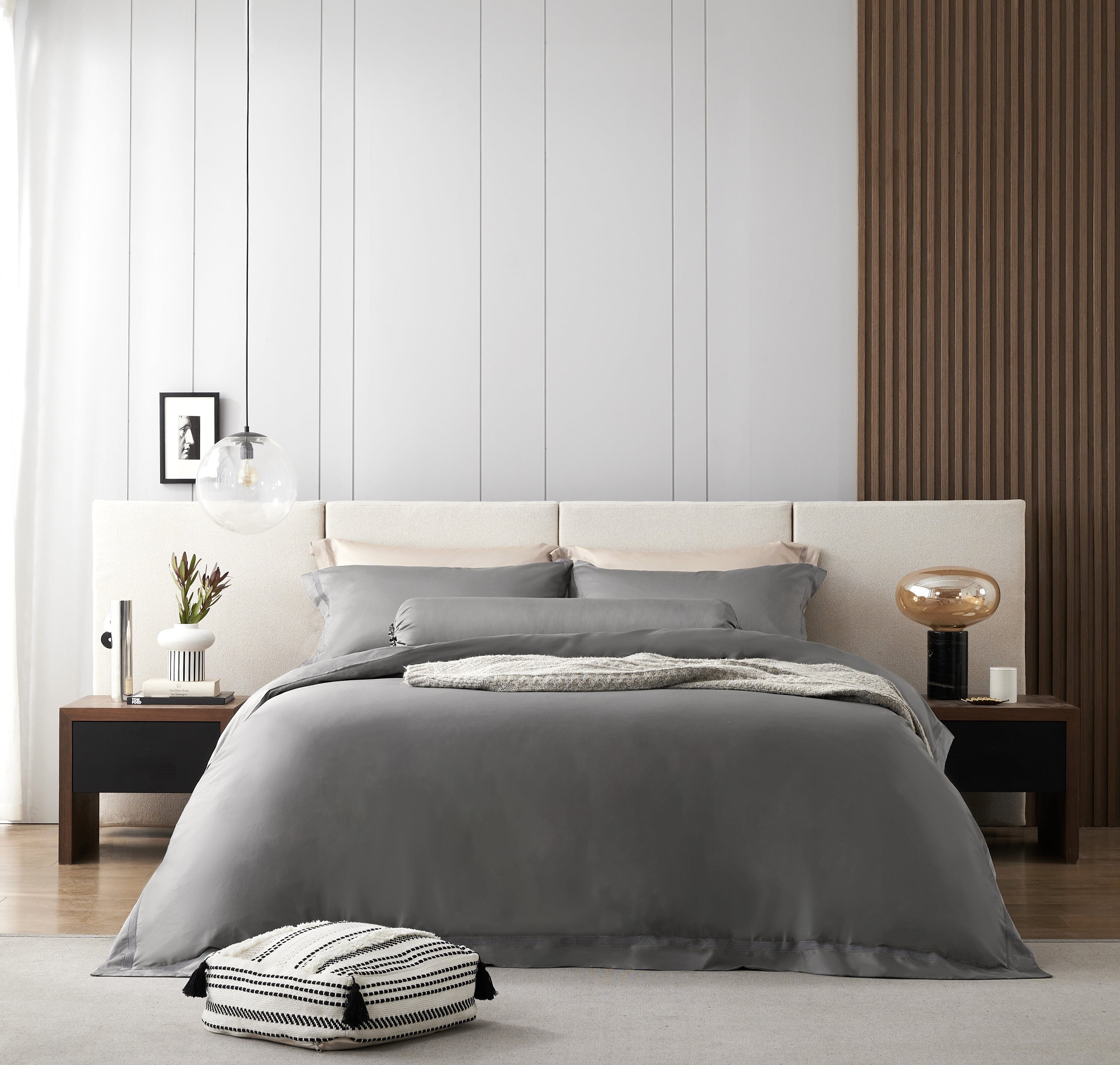 Hotelier Prestigio™ Friar Grey with Lace Trim Bundle Bed Set - Bedding Affairs