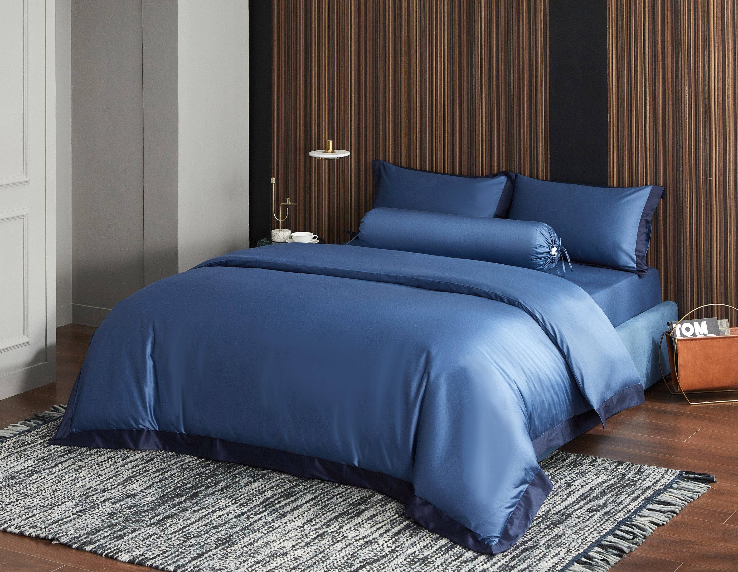Hotelier Prestigio™ Supima Cotton Cyprus Blue Bolster Case - Bedding Affairs