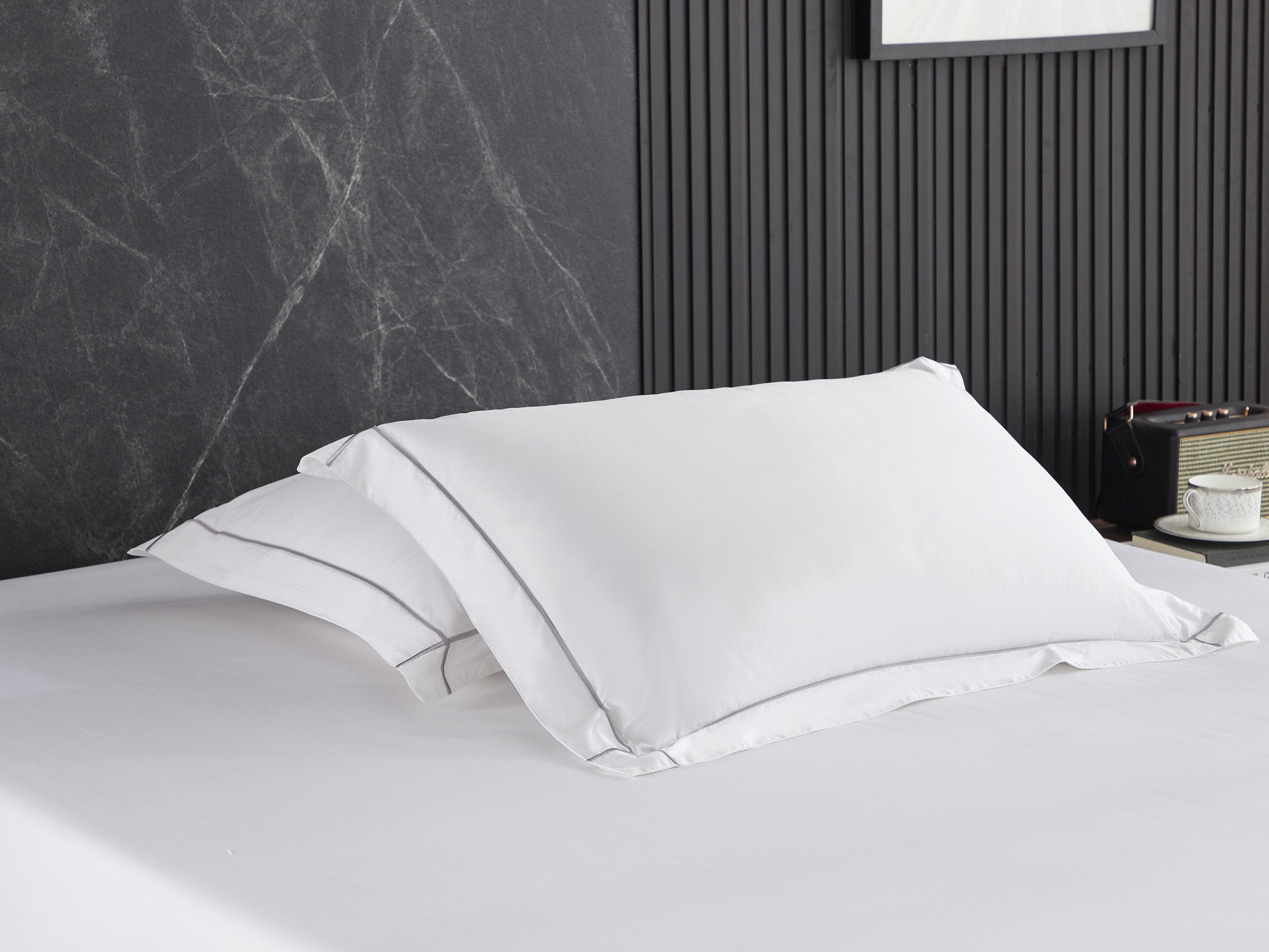 Hotelier Prestigio™ Alvar With Grey Cross Border Fitted Sheet Set - Affairs Living Pte. Ltd.