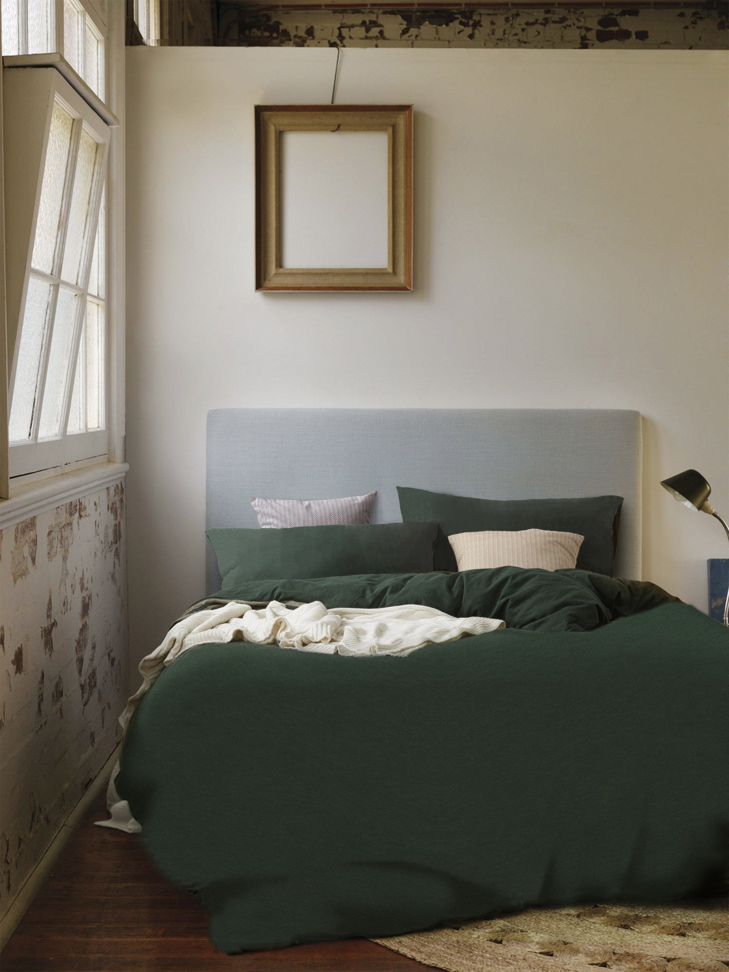 Cotton Pure™ Verde Green Jersey Cotton Quilt Cover - Affairs Living Pte. Ltd.