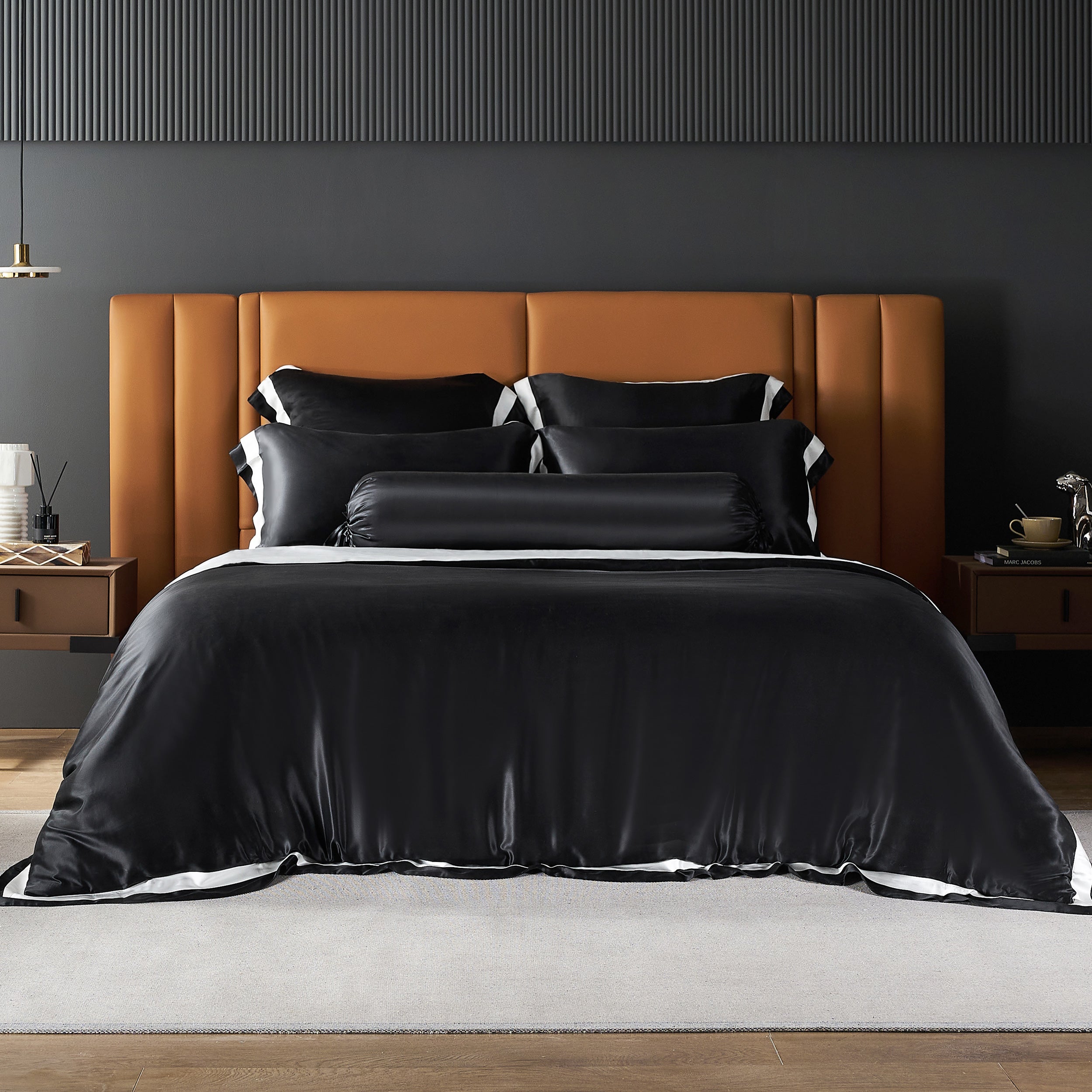 Seta Couture™ Mulberry Silk Iridium Black Bundle - Bedding Affairs