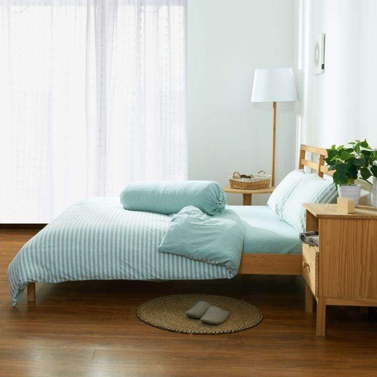 Cotton Pure™ Pale Green Stripe Jersey Cotton Quilt Cover - Affairs Living Pte. Ltd.