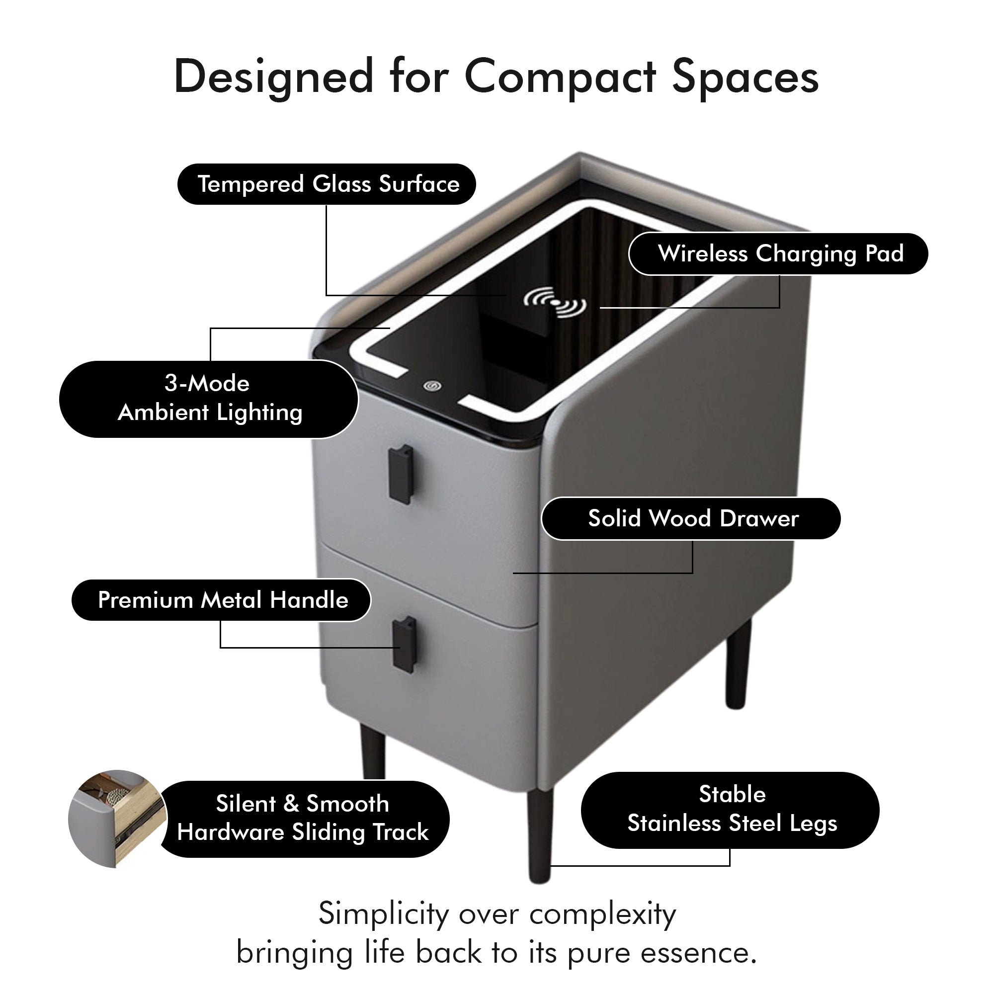 (Made to Order) ALYA® SMART Bedside Table