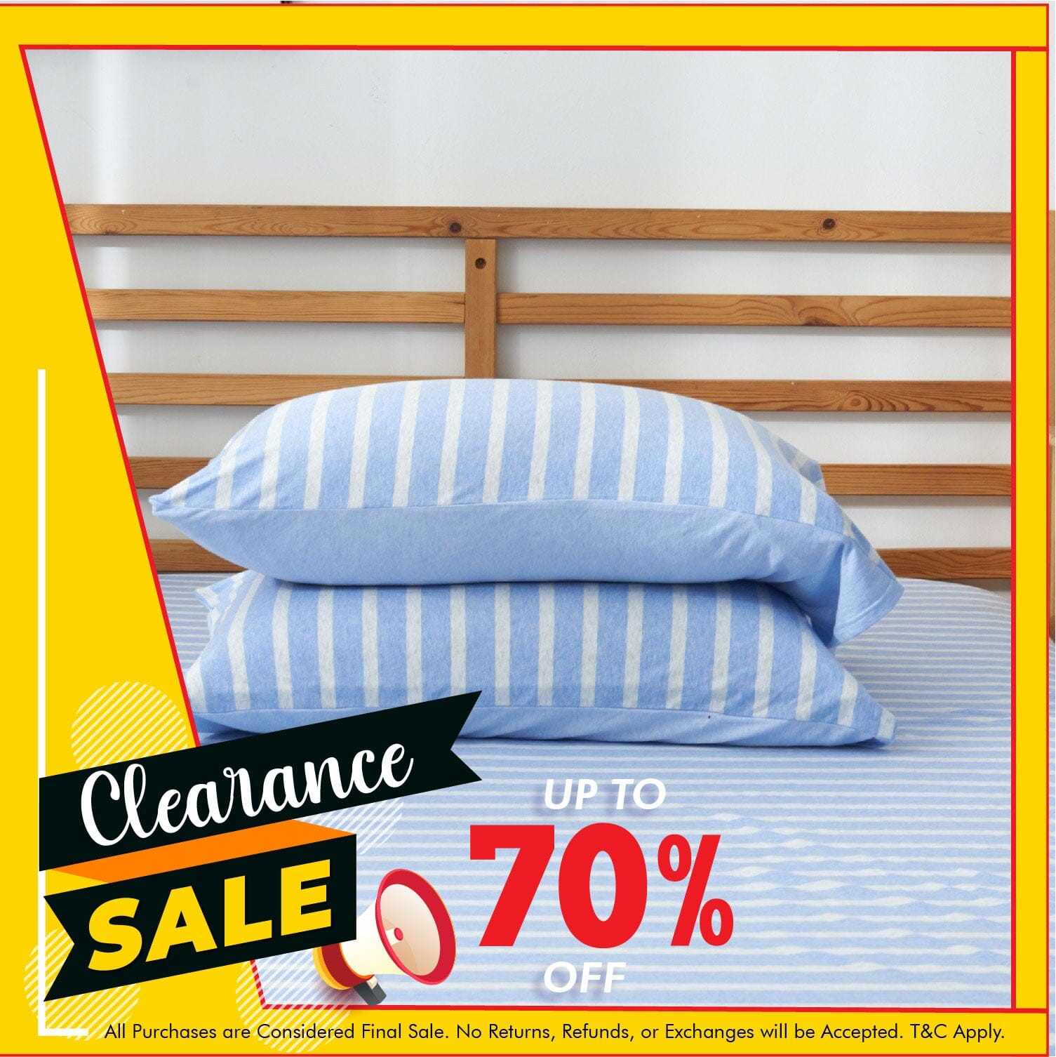 Cotton Pure™ Sky Blue Stripe Pillow Case Pillow Case Cotton Pure™ 