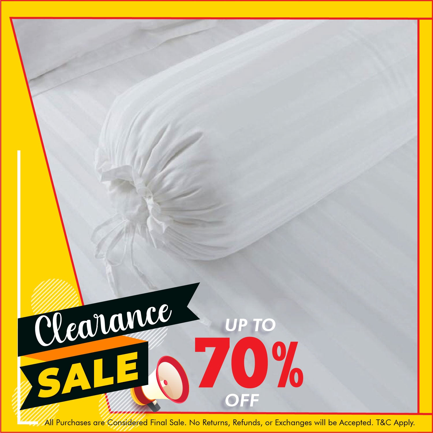 Hotelier Prestigio™  White Sateen Stripe Bolster Case