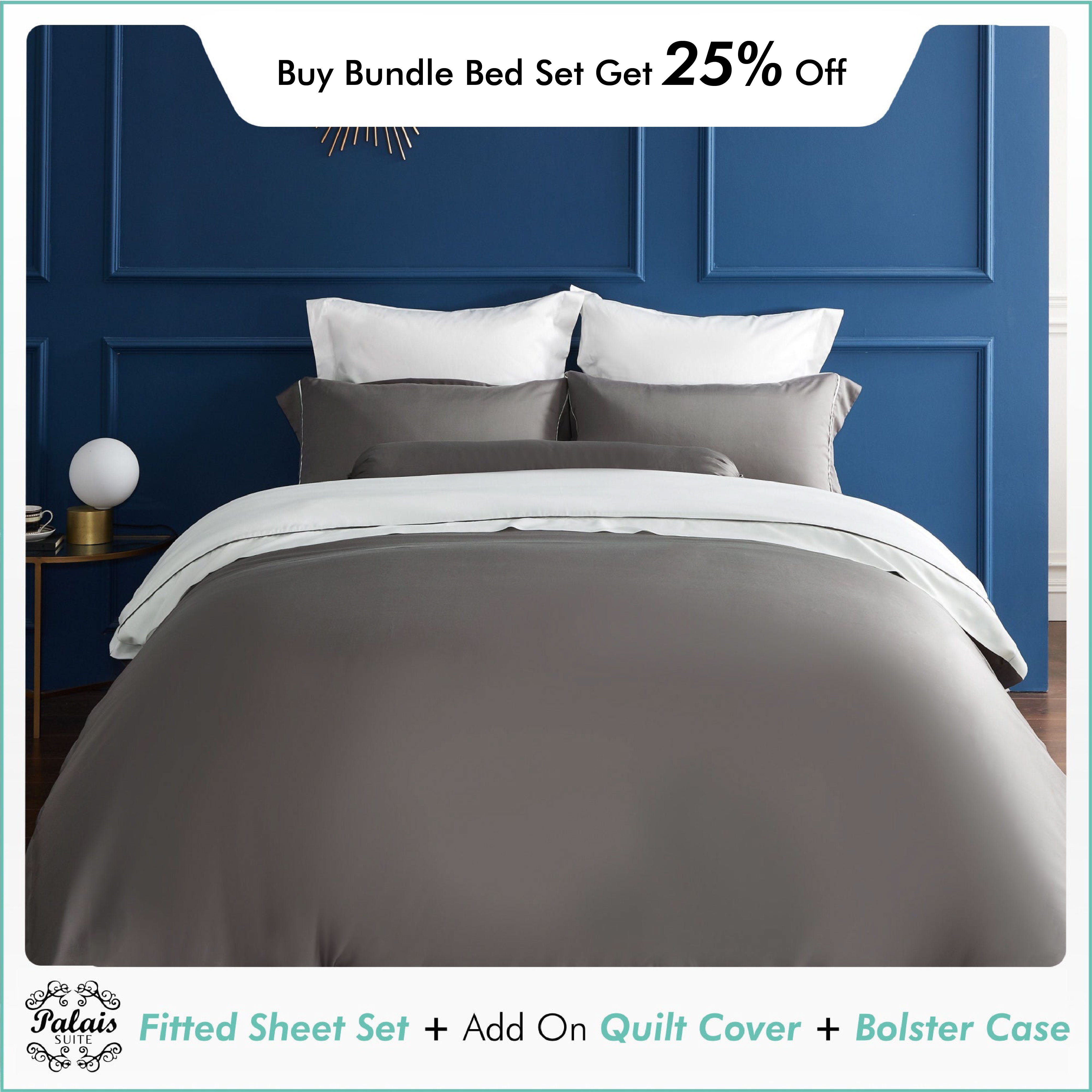 Palais Suite TENCEL™ LF Steel Gray Fitted Sheet Set