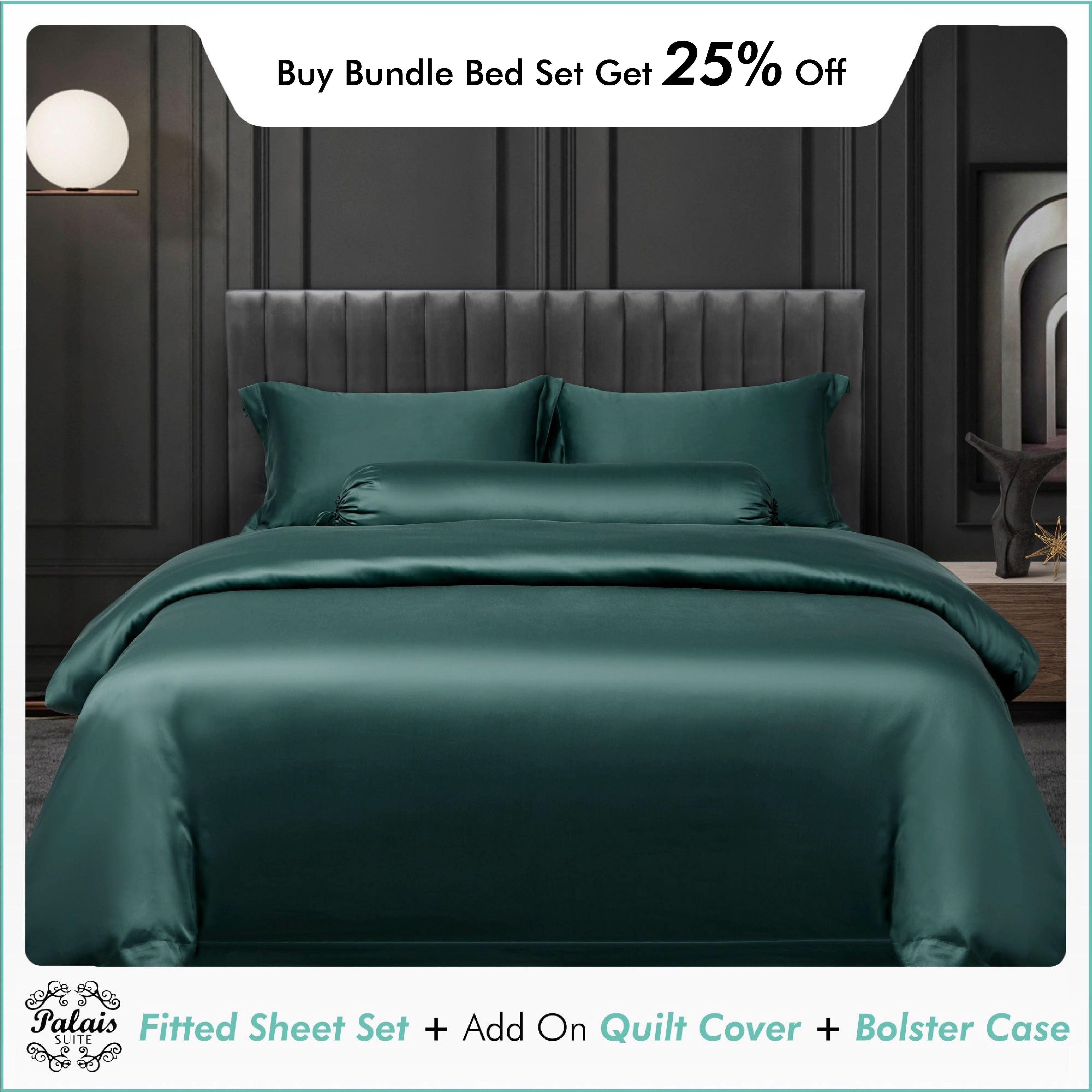 Palais Suite TENCEL™ LF Emerald Green Fitted Sheet Set