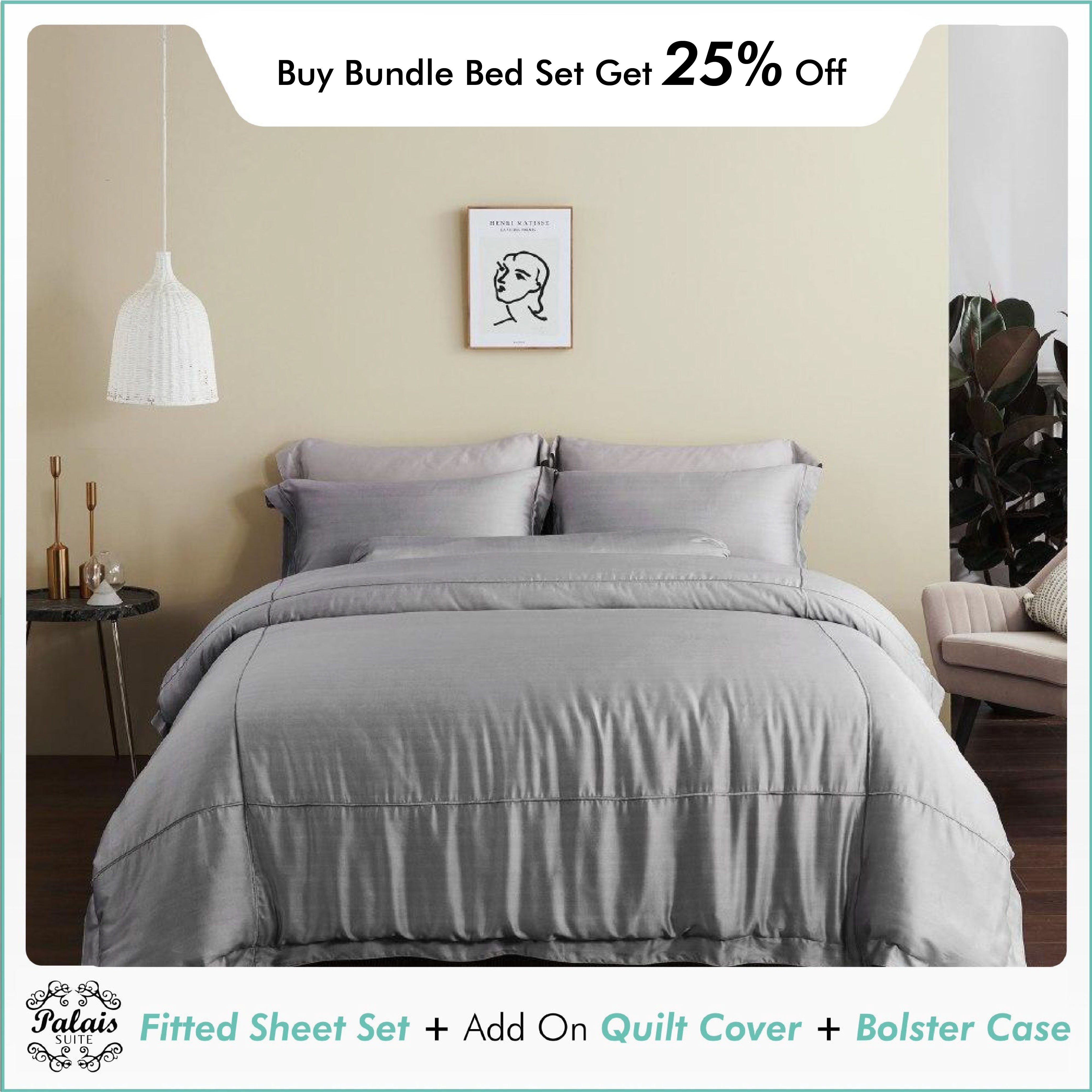 Palais Suite TENCEL™ Gilden Lined Fitted Sheet Set