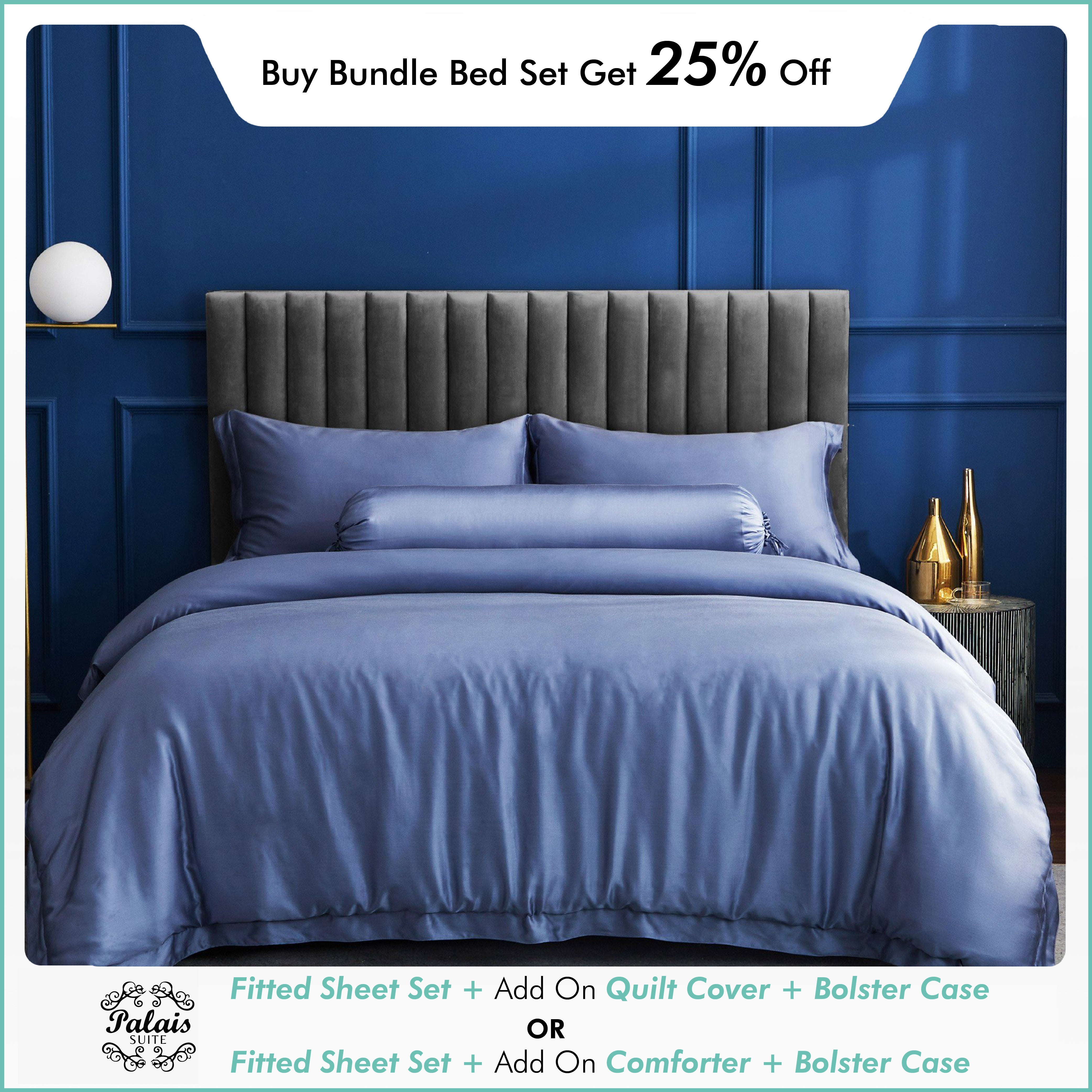 Palais Suite TENCEL™ LF Pervenche Blue Fitted Sheet Set