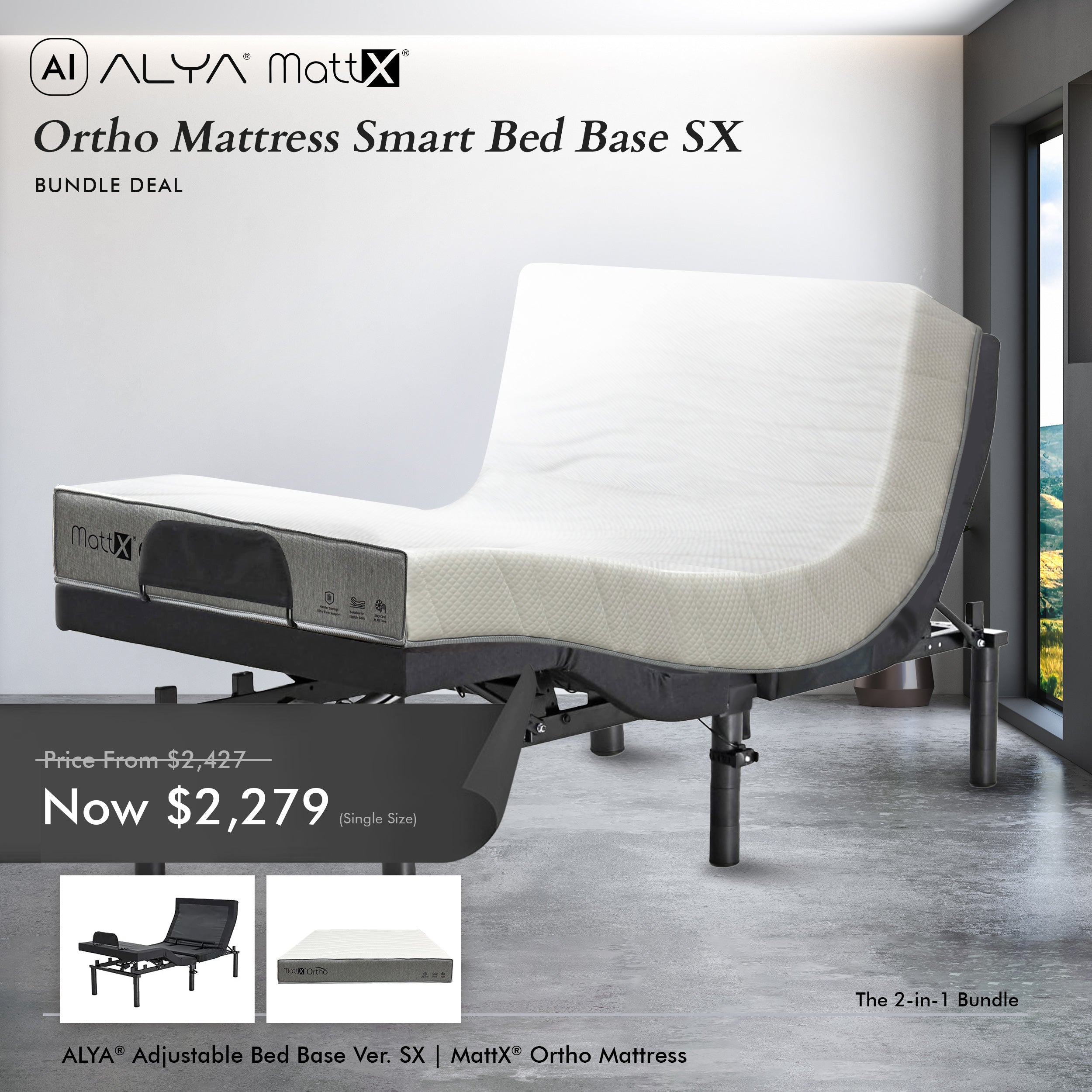 Ortho Mattress Smart Bed Base SX Bundle