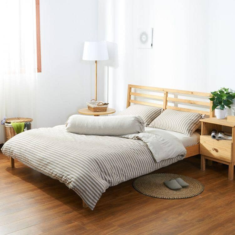 Cotton Pure™ Brownie Beige Stripe Jersey Cotton Bundle Bed Set Bundle Bed Set Cotton Pure™ 