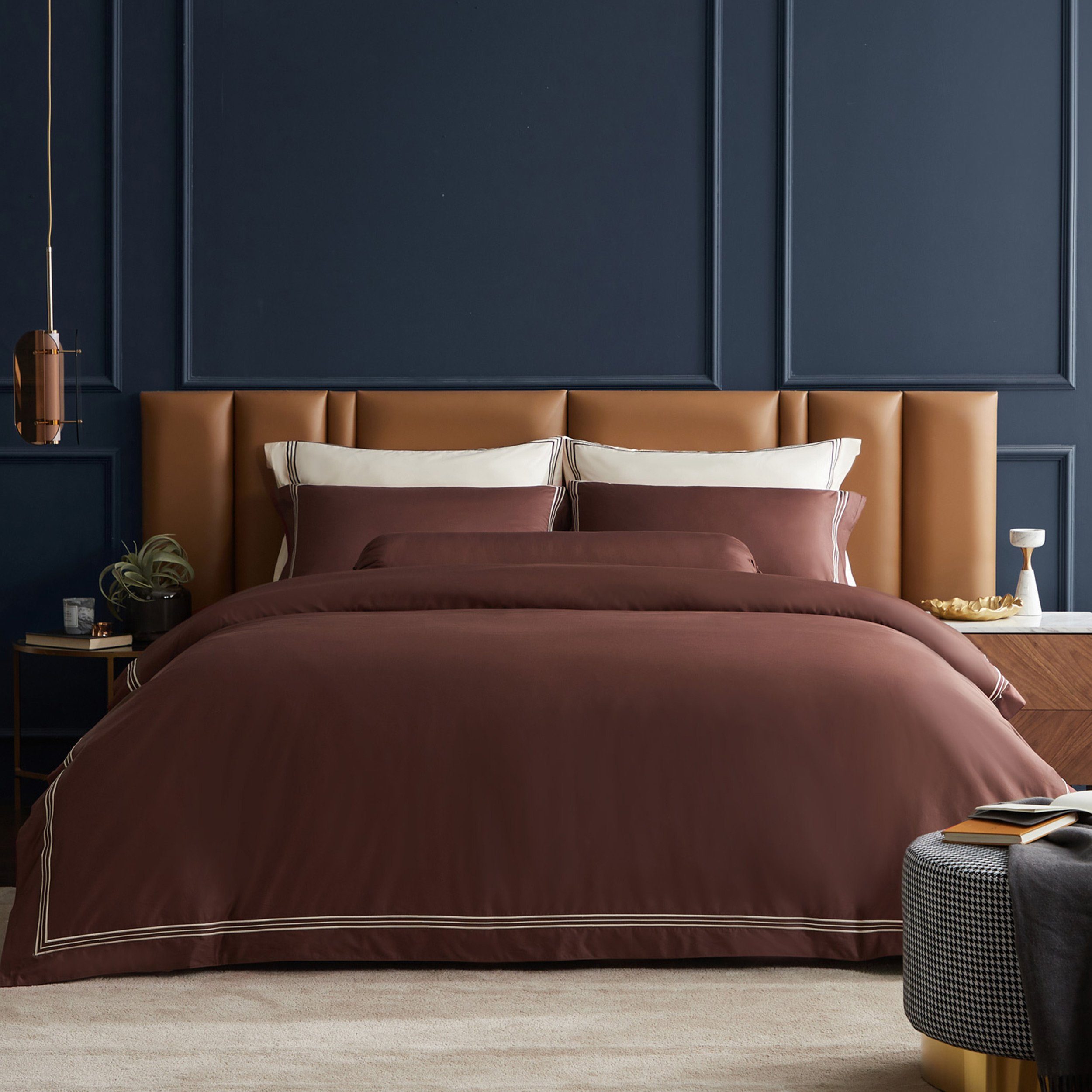 Hotelier Prestigio™ Bruno With Tawny Border Fitted Sheet Set - Affairs Living Pte. Ltd.