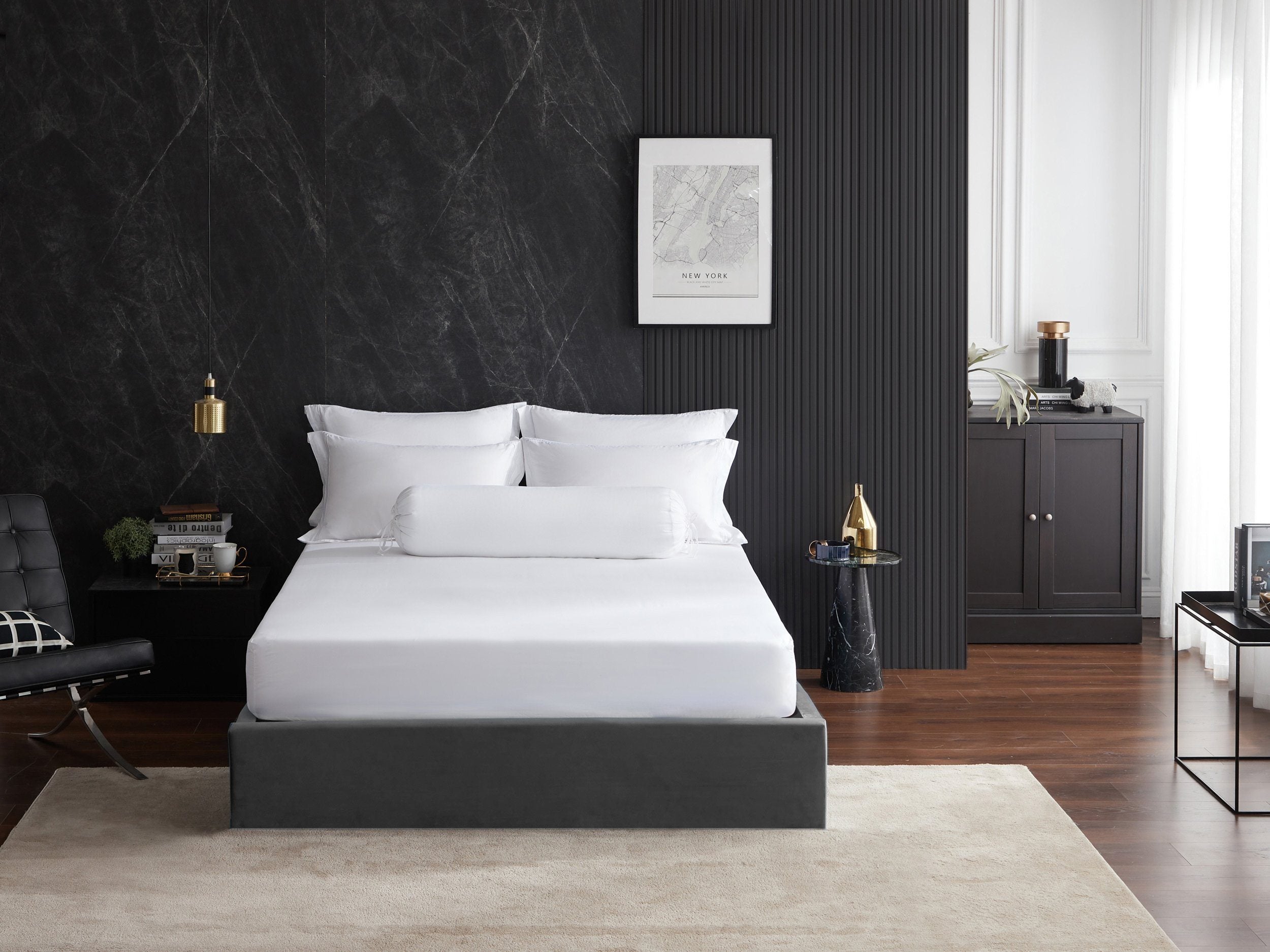 Hotelier Prestigio™ Lucent White With Line Border Fitted Sheet Set - Affairs Living Pte. Ltd.