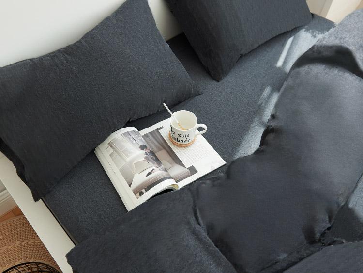 Cotton Pure™ Preto Black Jersey Cotton Fitted Sheet Set - Affairs Living Pte. Ltd.