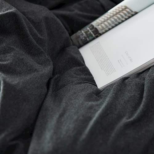 Cotton Pure™ Preto Black Jersey Cotton Fitted Sheet Set - Affairs Living Pte. Ltd.