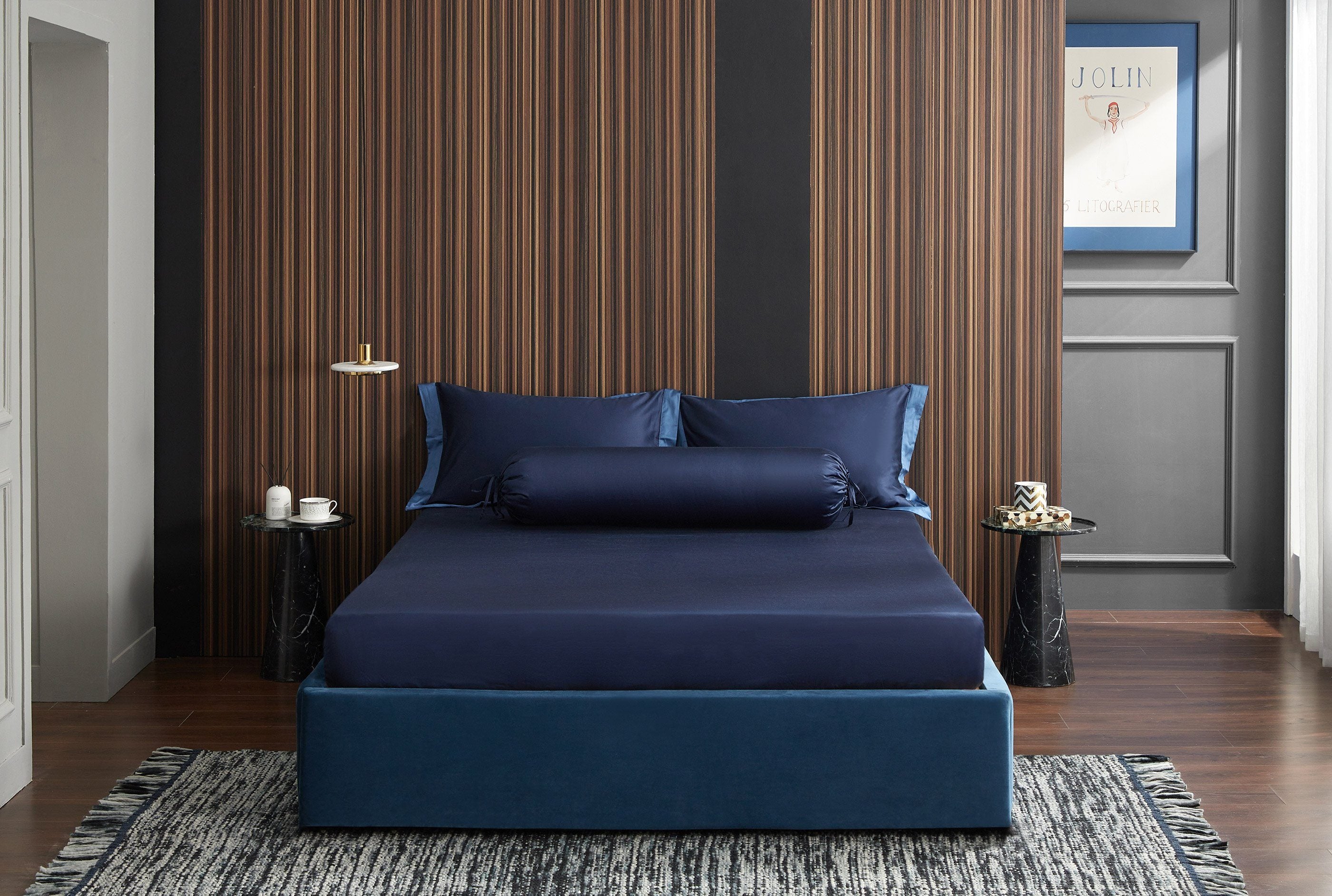 Hotelier Prestigio™ Supima Cotton Royal Azure Bolster Case - Bedding Affairs