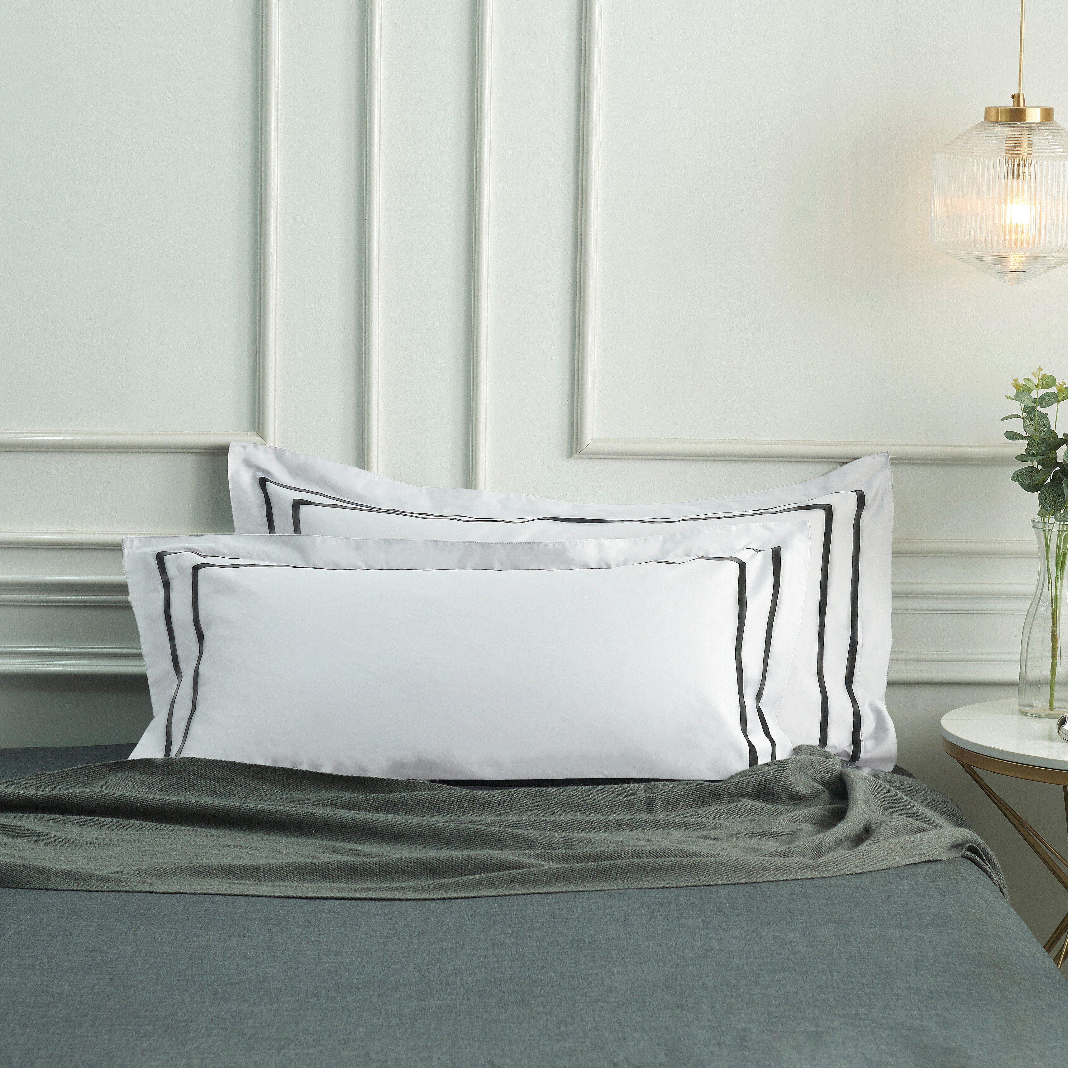 Hotelier Prestigio™ Black Grosgrain Border King Sham - Affairs Living Pte. Ltd.