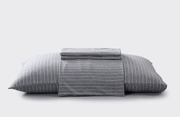 Cotton Pure™ Greyish Stripe Jersey Cotton Pillow Case - Affairs Living Pte. Ltd.