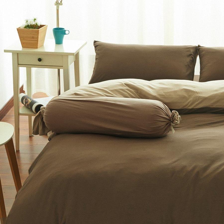 Cotton Pure™ Coyote Brown Jersey Cotton Bolster Case - Affairs Living Pte. Ltd.
