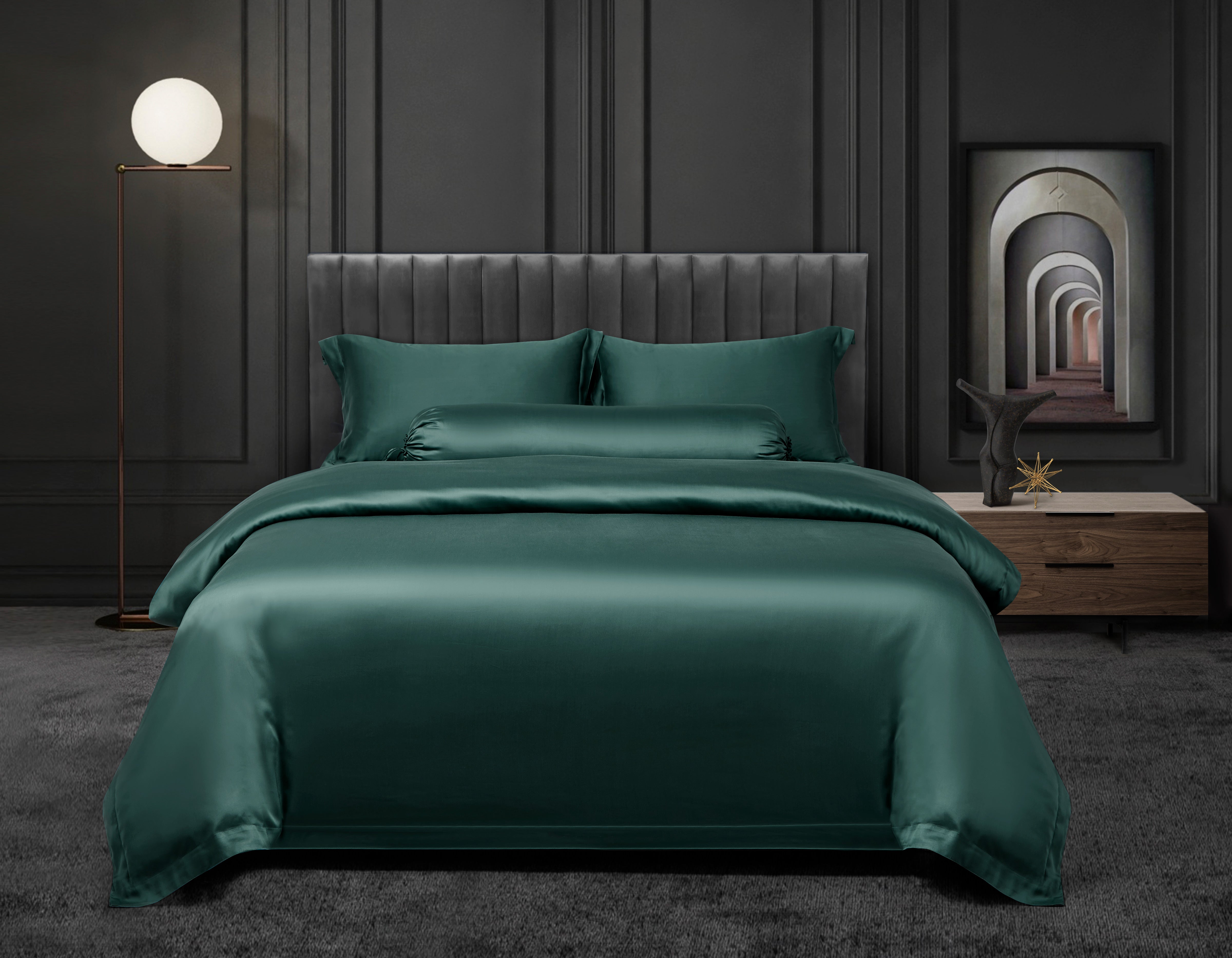 Palais Suite TENCEL™ LF Emerald Green Fitted Sheet Set - Affairs Living Pte. Ltd.